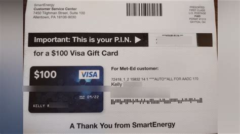 smart energy 100 dollar visa card